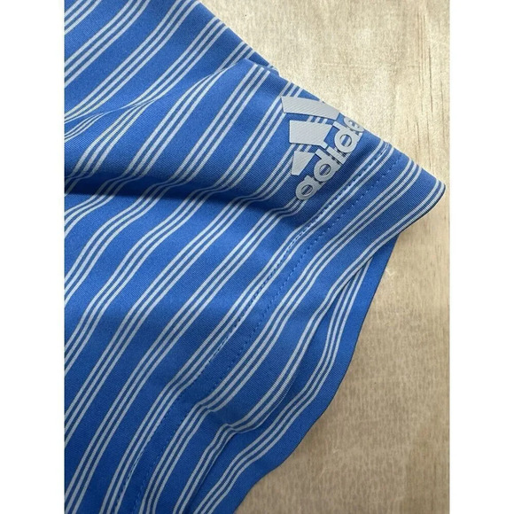 Adidas Polo Shirt XL Blue Stripped With Logo Of Quail Hallow Golf - Picture 4 of 6